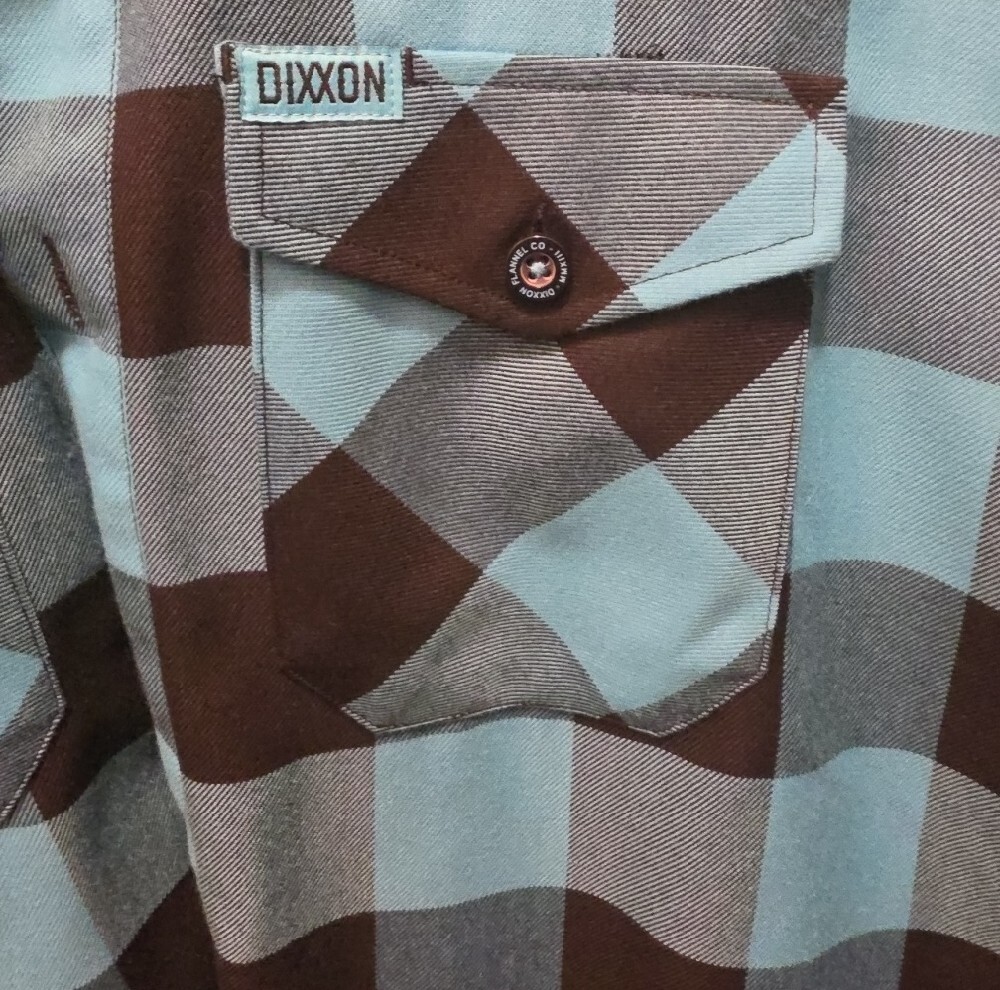 Men's Dixxon Back 2 The Basics Blue and Black Check Flannel Shirt - Picture 2 of 3